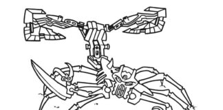 Livro colorido Skull Scorpio Bionicleta para impressão