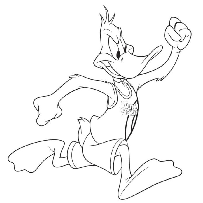 Space Jam and Daffy printable coloring book