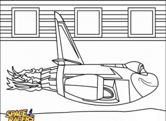 Space Racers coloring book for kids
