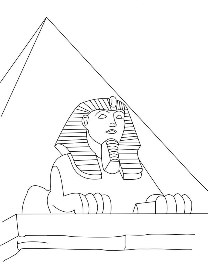 Szfinx Egyiptom nyomtatható kifestőkönyv