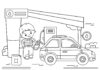 Printable Gas Station Coloring Book - Refueling Your Car