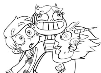 Star Vs The Forces Of Evil coloring book and friends