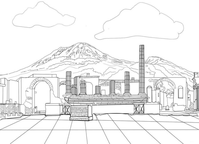 Ancient Pompeii coloring book printable