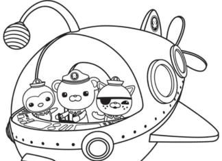 Fairy tale submarine coloring book