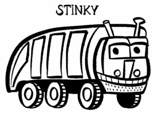 Stinky The Stinky and Dirty Show - en målarbok att skriva ut