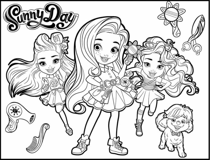 Sunny Day színezőkönyv gyerekeknek nyomtatásra