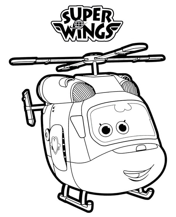 Super Wings målarbok för barn att skriva ut