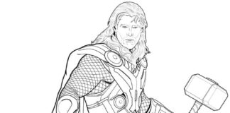 Livre à colorier Superhero Thor