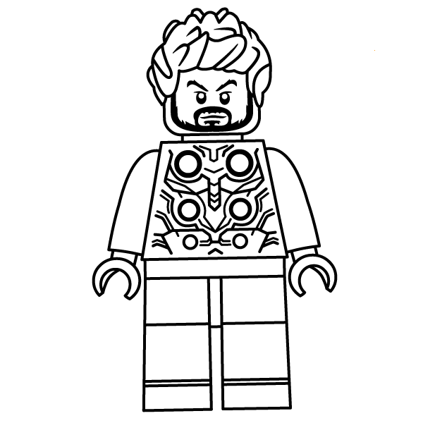 Superhjälten Thor - lego färgläggningsbok som kan skrivas ut
