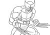 Libro da colorare stampabile del supereroe Wolverine per bambini