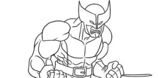 Superhero Wolverine livro de colorir imprimível para crianças