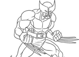 Superhrdina Wolverine na vytlačenie omaľovánky pre deti