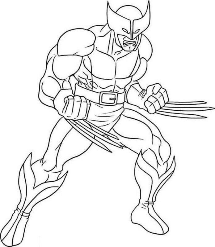 Supersankari Wolverine tulostettava värityskirja lapsille