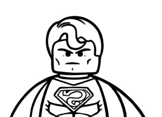 Kolorowanka Superbohater z klocków Lego Superman dla chłopców