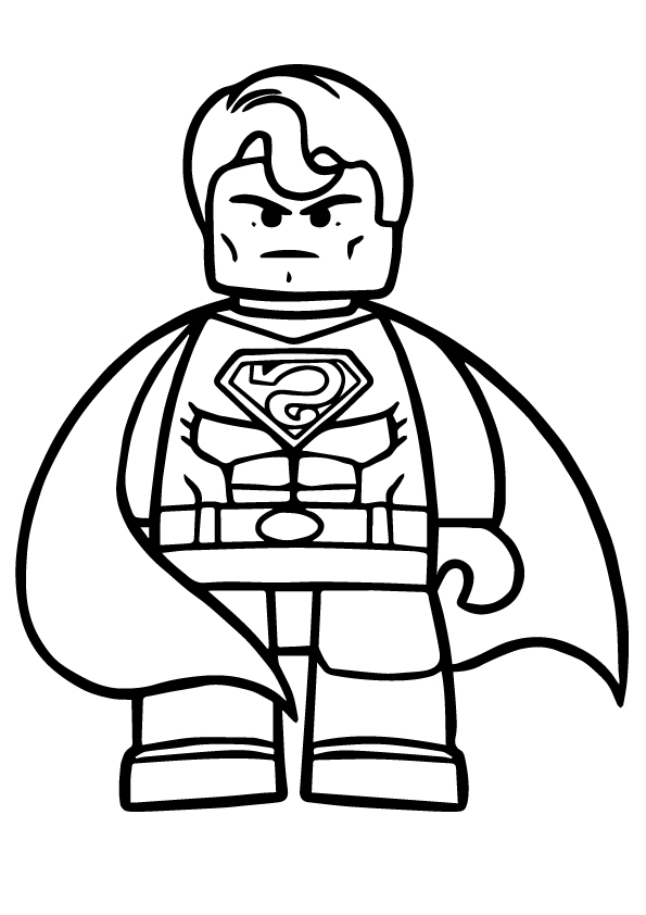 Libro da colorare del supereroe Lego Superman per ragazzi