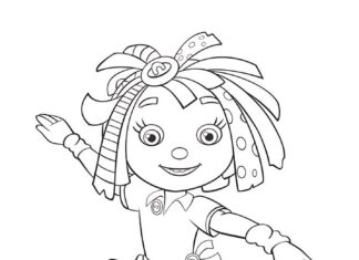Printable Dancing Girl from Everything's Rosie cartoon coloring book