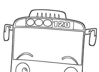 Libro da colorare Tayo il piccolo autobus per bambini