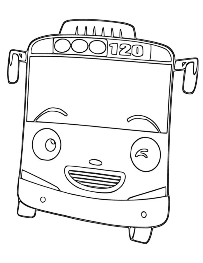 子供向け塗り絵「Tayo the Little Bus」。