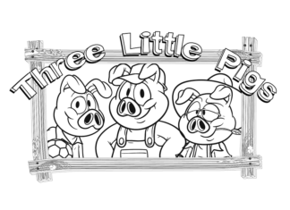 De tre små grise malebog
