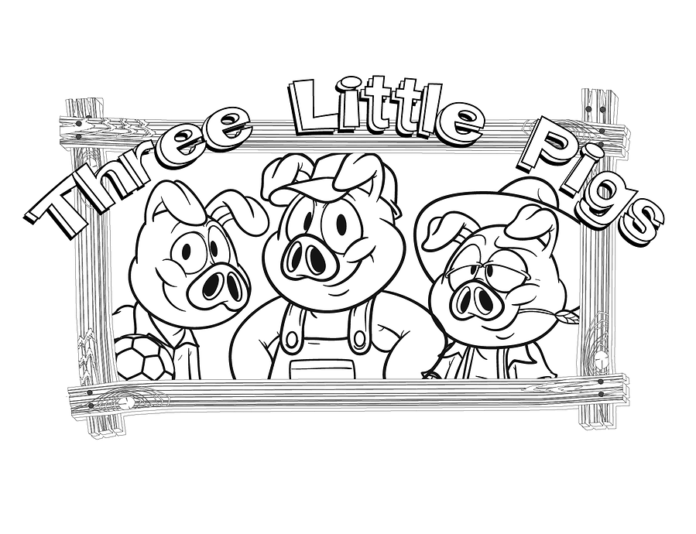 De tre små grisarna - en målarbok