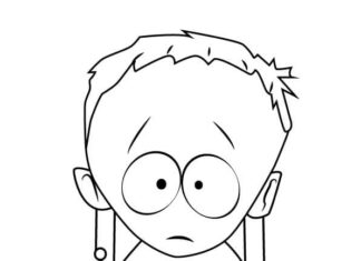 Timmy Burch - en färgbok för Timmy Burch från South Park som kan skrivas ut