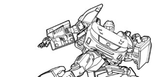 Libro para colorear de Transformers Tobot
