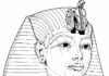 Tutanchamonova omaľovánka pre deti na vytlačenie