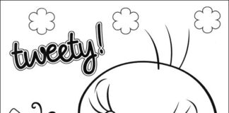 Teckningsbar färgbok för Tweety Looney Tunes
