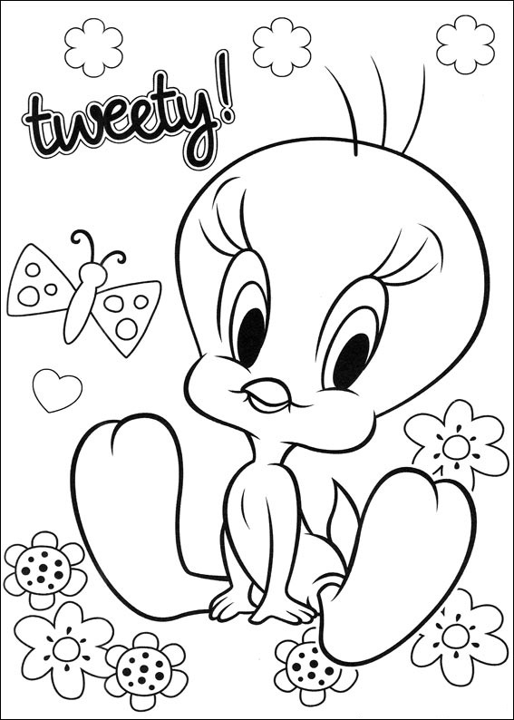 Tweety Looney Tunesの塗り絵を印刷することができます。