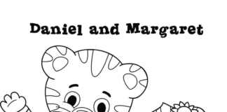 塗り絵タイガー・ダニエルとマーガレット
