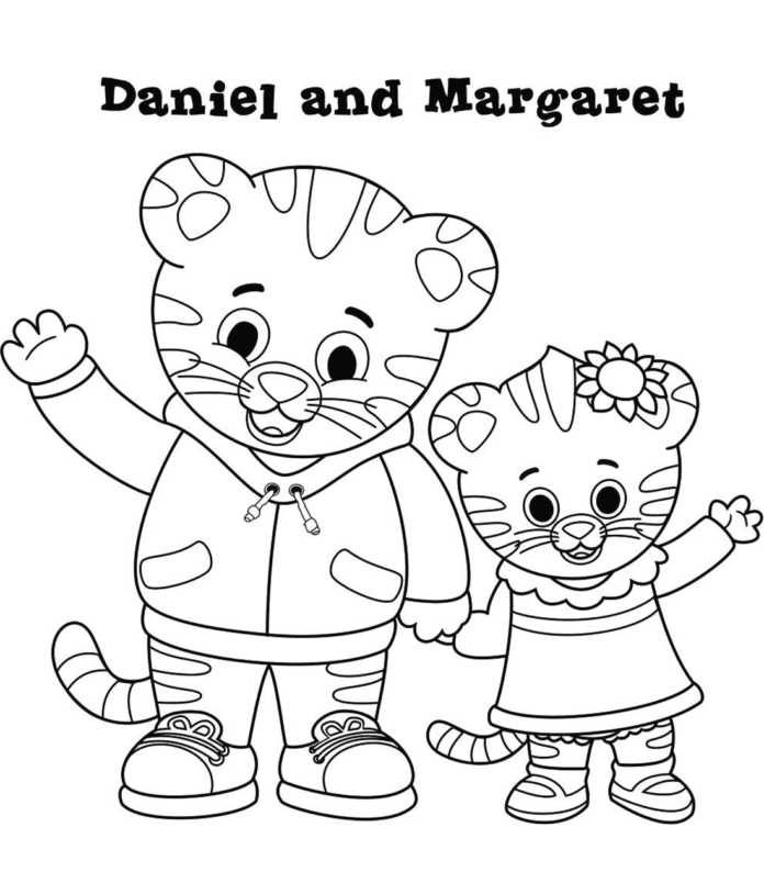 Livro de colorir Tigres Daniel e Margaret