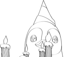 Livro de colorir para impressão Aniversário com Ozie Boo