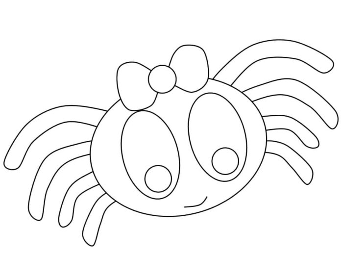 Iloinen hämähäkki värityskirja lapsille