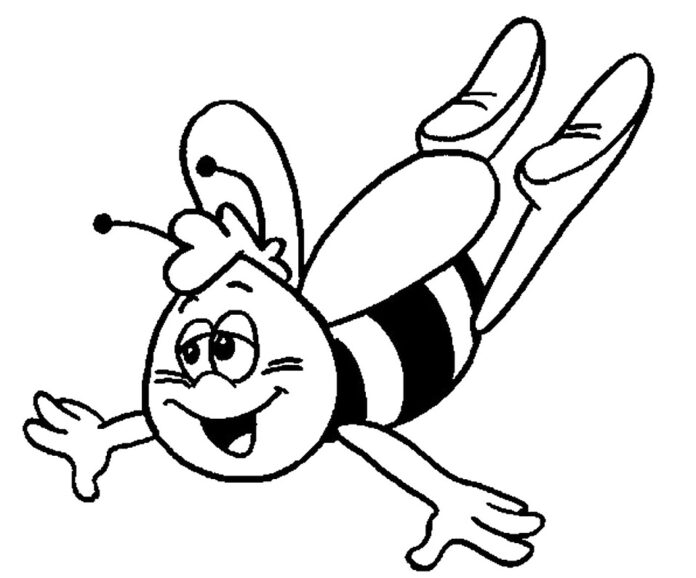 Színező könyv Willy a Maja a méhecske meséjéből