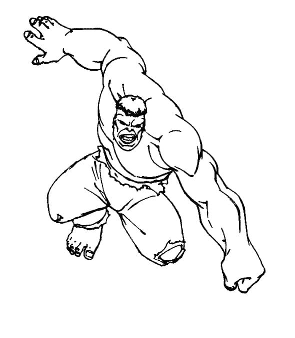 Malbuch Warrior Hulk kämpft gegen Feinde druckbar