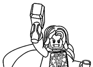 Thor warrior coloring book from lego