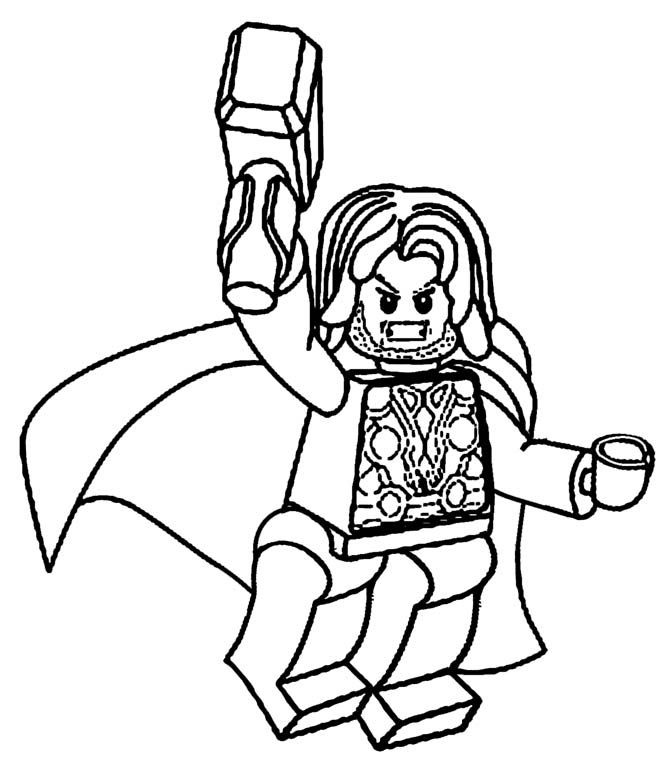 Livro de colorir Thor warrior lego