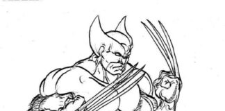 Wolverine soturi värityskirja lapsille tulostaa