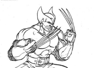 Wolverine warrior färgbok för barn att skriva ut