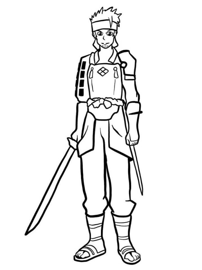 Färgbok Warrior från Klein Sword Art Online