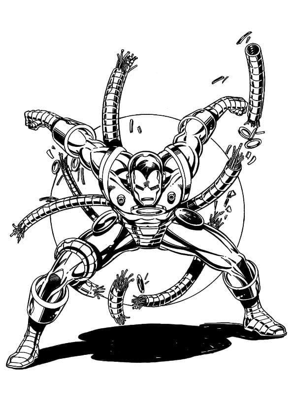 コミック「アイアンマン」に登場する戦士の塗り絵