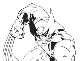 Wolverine attackerar med klor färgläggning att skriva ut