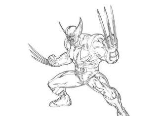 Kolorowanka Wolverine z kreskówki