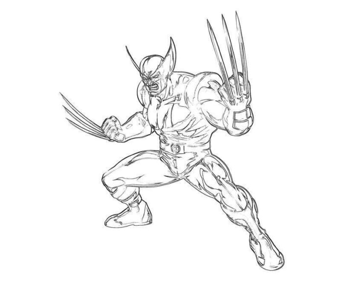 Desenho animado Wolverine livro de colorir