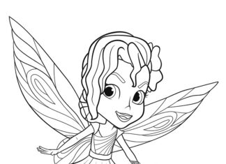 Fairy Lavender LaViolette målarbok från Ranbow Rengers tecknade serie.