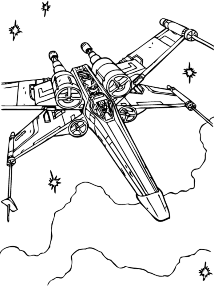 Libro da colorare X Wing Starfighter