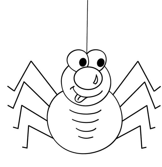 Farvelægningsbog Sjov edderkop for de små