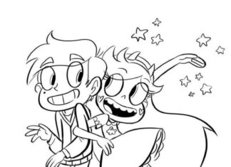 Coloring Book Couple in Love - Star and Marco Diaz