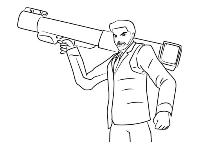 Soldier and bazooka coloring book