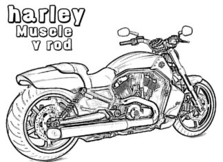 värityskirja iso moottoripyörä harley davidson